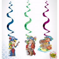 Themez Only Pirate Paper Dangling Swirls 3 Piece Pack